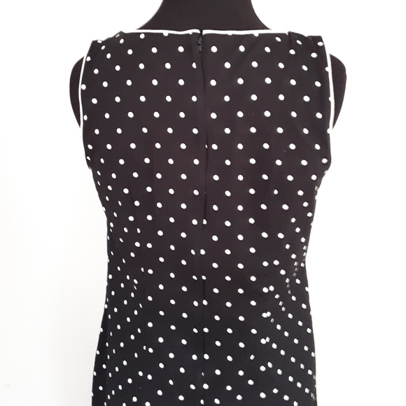 VINTAGE DRESS AGB POLKA DOT BLACK MADE IN USA - Picture 4 of 6